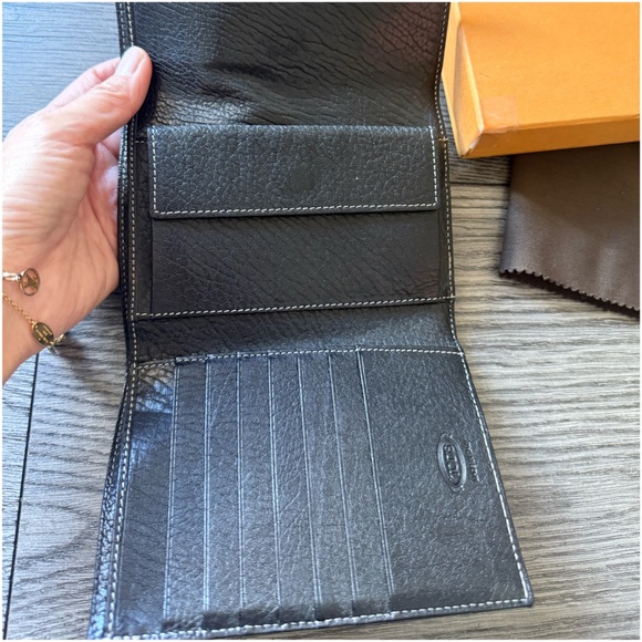 NWOT Tod's Black Leather Canvas Medium Wallet - Picture 8 of 10